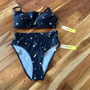 Summersalt NWT Star Print Bikini Set Size 2 (Top & High‑Rise Bottoms)